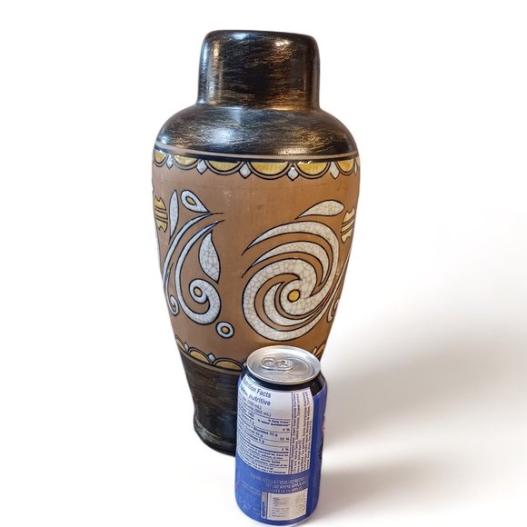 Vintage Formalities By Baum Bros Insert Copper Swirl Collection 14" Ceramic Vase - Picture 3 of 7